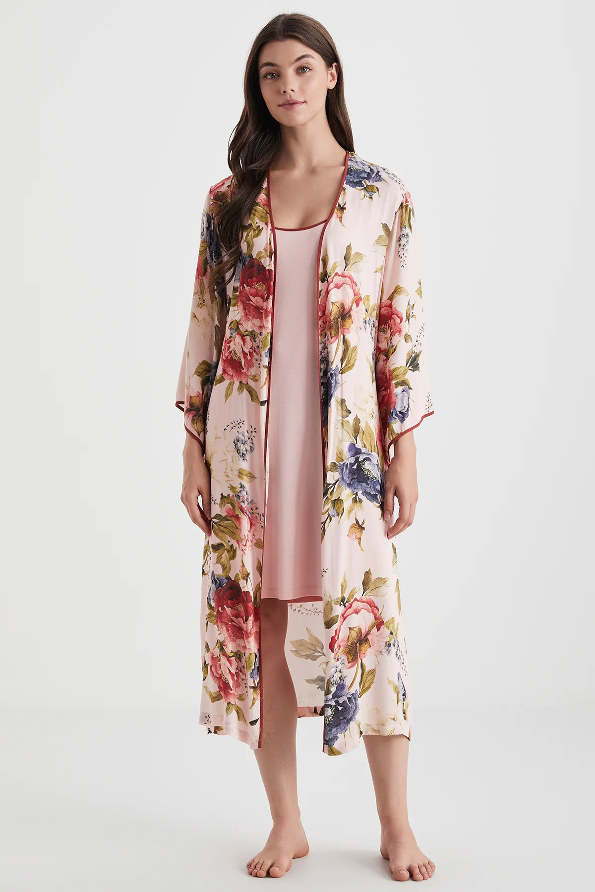 Floral patterned dressing gown set