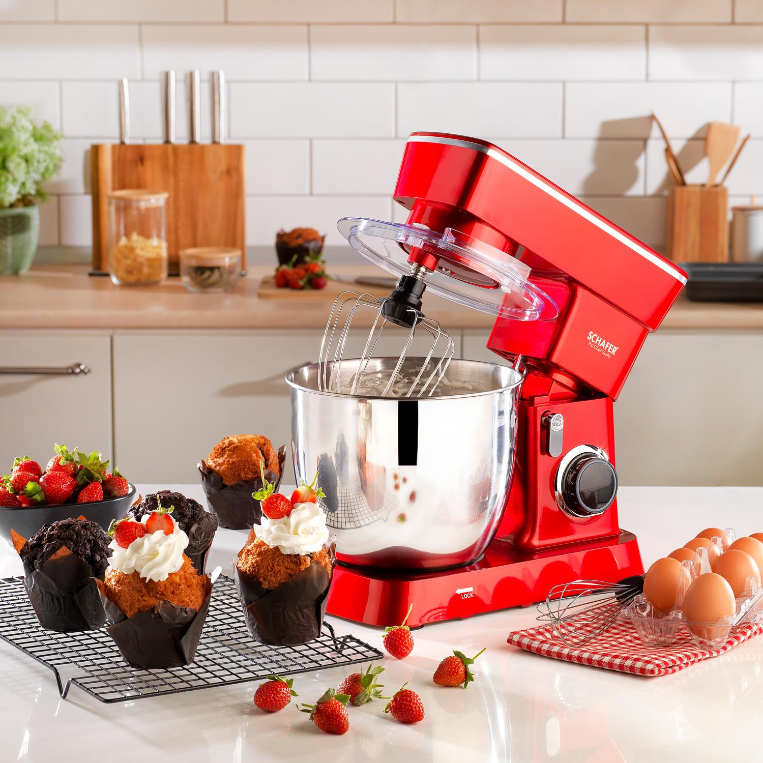 Schafer Prochef Gusto Stand Mixer-Red