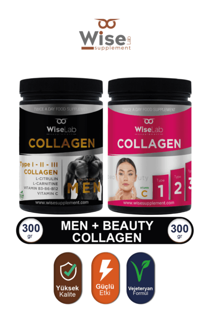 Wiselab Men Collagen 300g Type 123 + Wiselab Action Herbal Male Supplement 90 Capsules