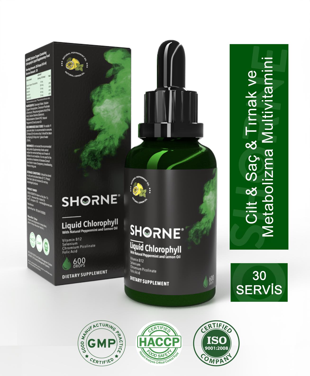 Shorne Likit Klorofil & Doğal Nane Yağı & Doğal Limon Yağı
