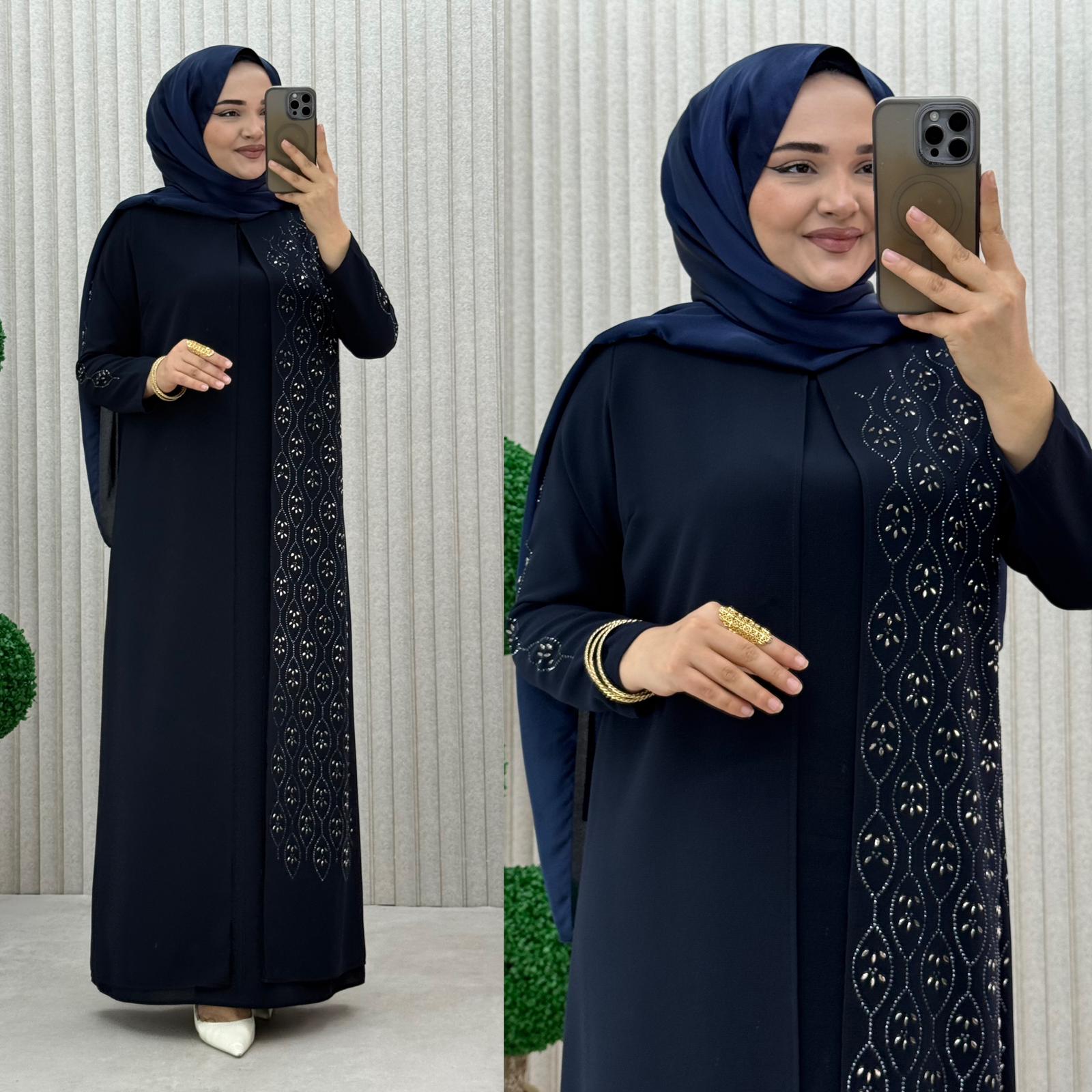 Hanedan Evening Dress with Cape Detail