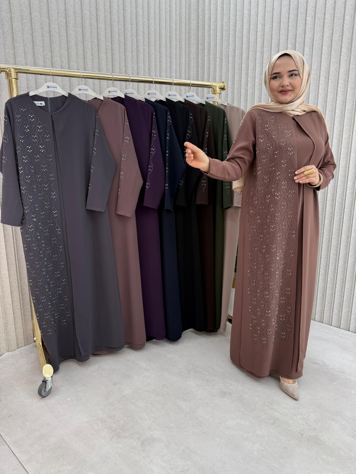 Hanedan Evening Dress with Cape Detail