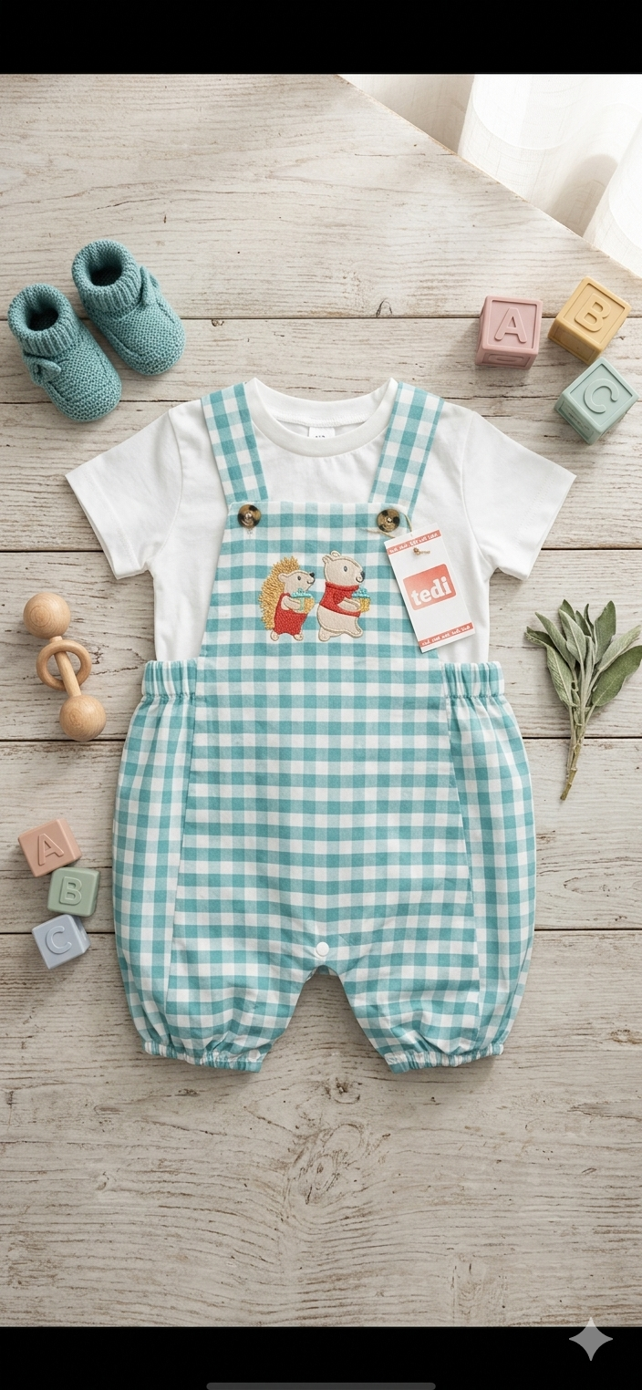 Baby boy dungaree set ecose