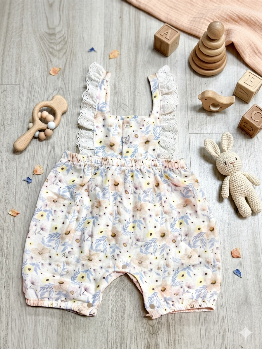 Baby girl romper muslin