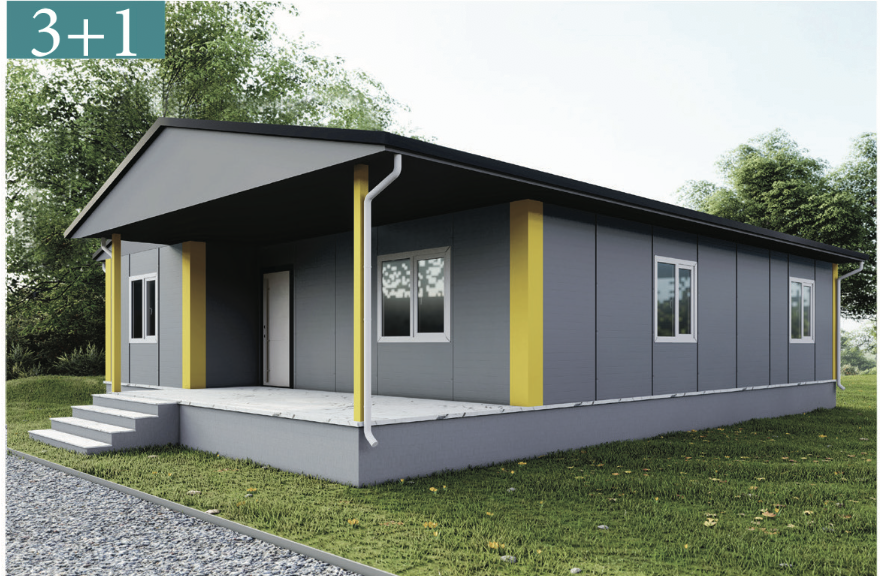 3+1 Einstöckige und Duplex-Fertighausmodelle