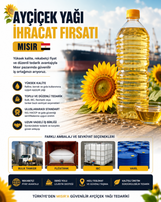 SUNFLOWER OIL EXPORT OPPORTUNITY TO EGYPT