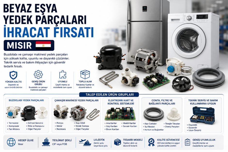 HOME APPLIANCE SPARE PARTS EXPORT OPPORTUNITY TO EGYPT