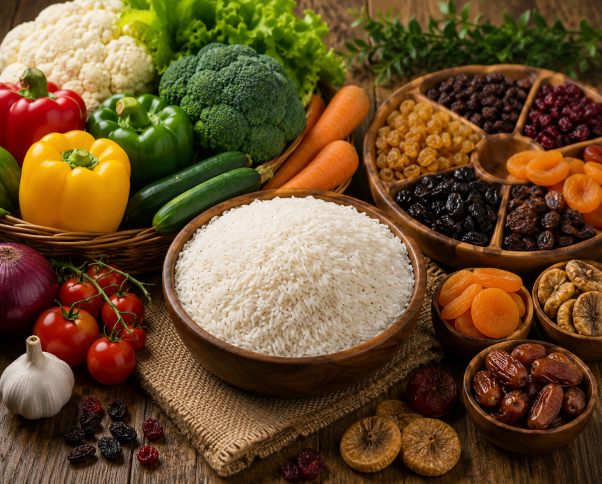 RICE, DRIED VEGETABLES AND FRUITS: EXPORT OPPORTUNITIES FOR THE ALGERIAN MARKET.