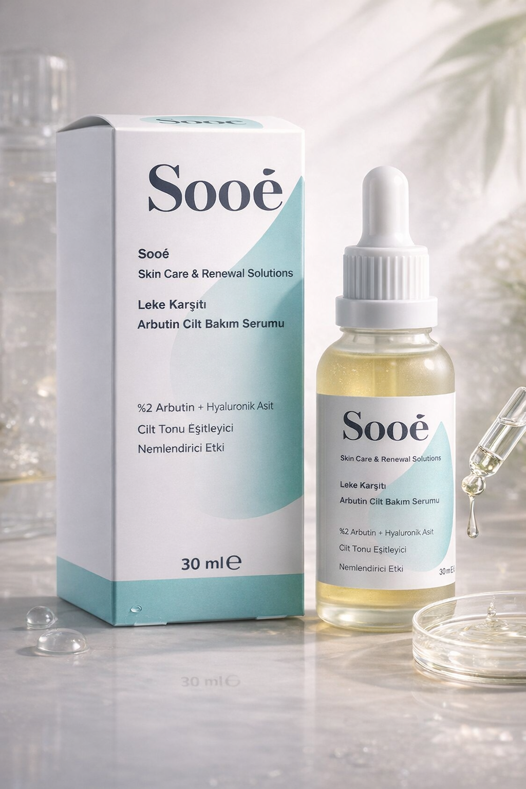 سيروم Sooé للعناية بالبشرة المضاد للبقع والمفتح بالأربوتين (أربوتين 2٪ + حمض الهيالورونيك) 30 مل