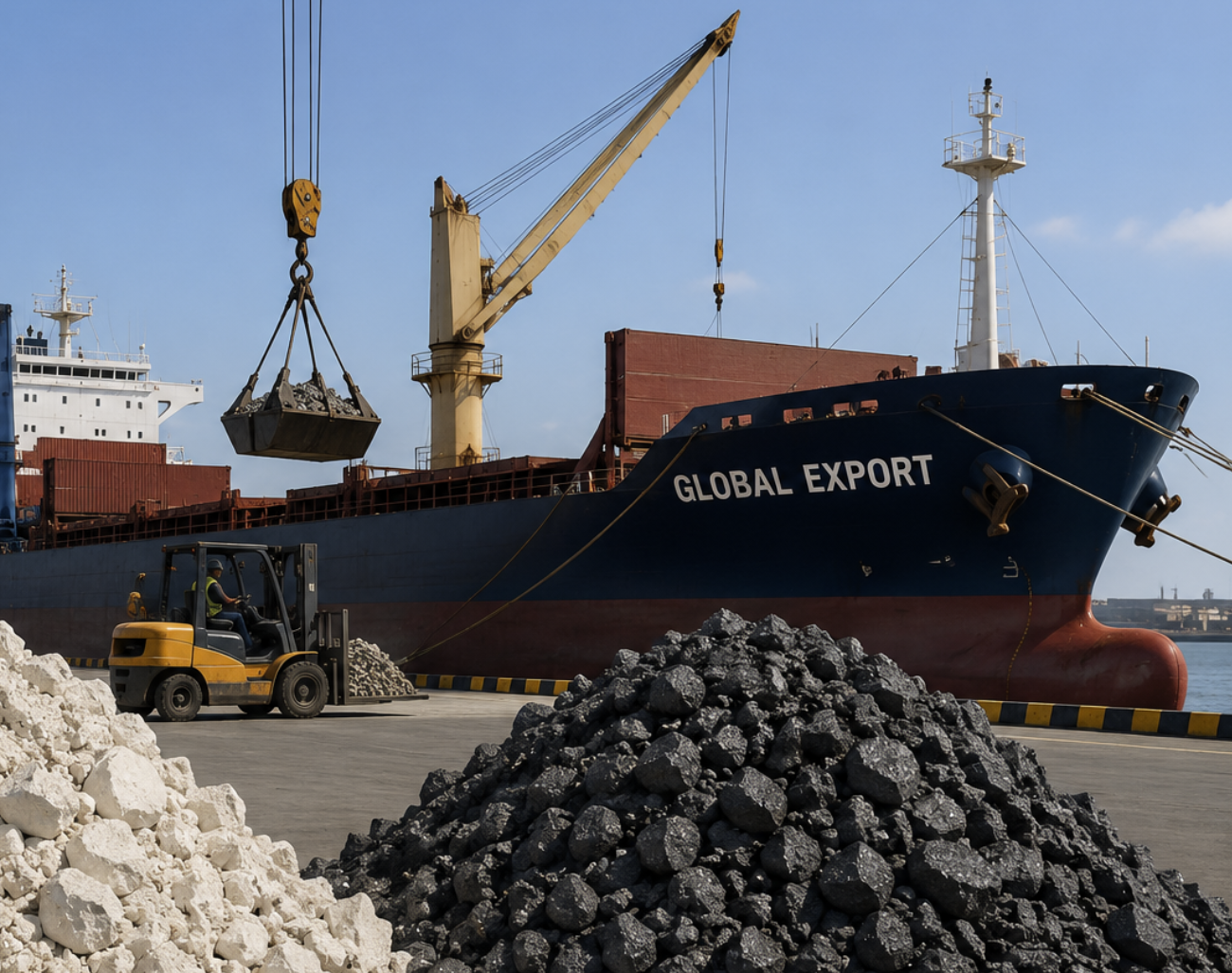 EXPORT OF WHITE CLAY & RAW IRON MATERIALS