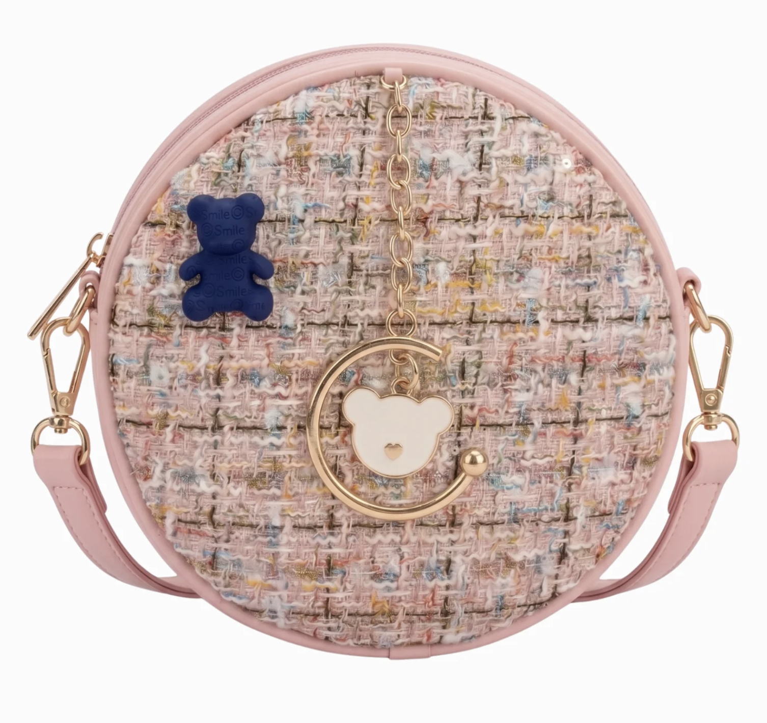 Chocogirl Luna Pink-White Tweed Girls' Handbag