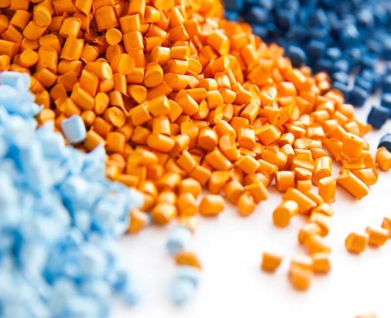 colored plastic granules