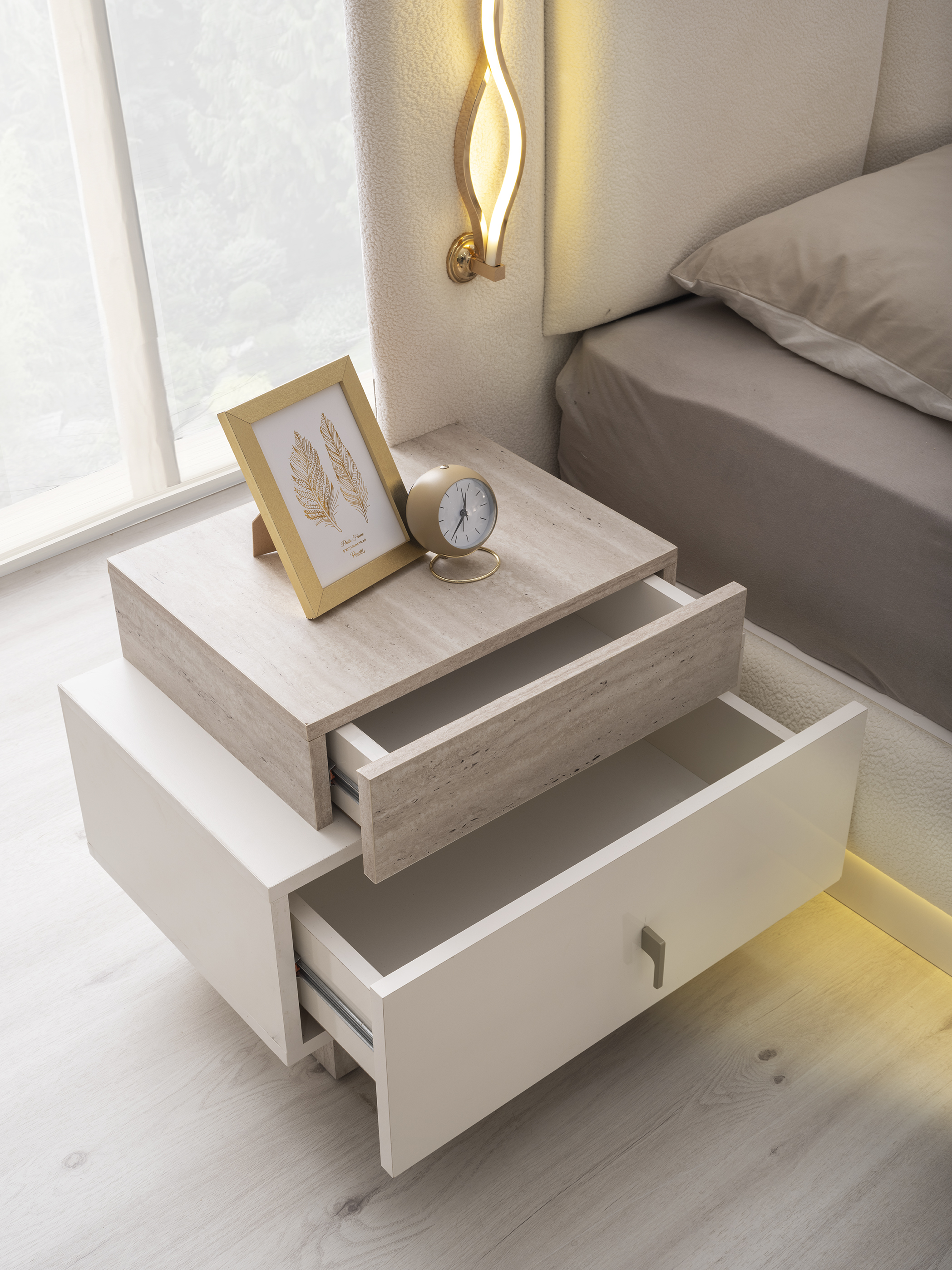 Platin Corner Bedroom Set