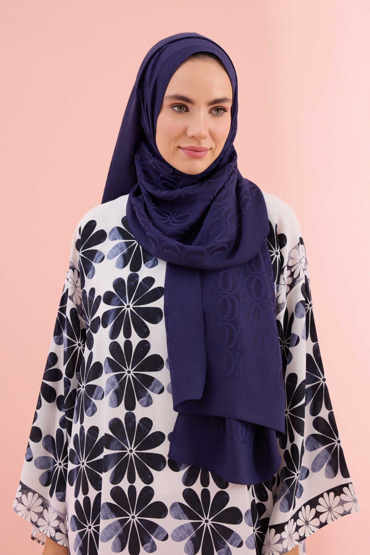Bambunoor Navy Blue Naia Cotton Shawl