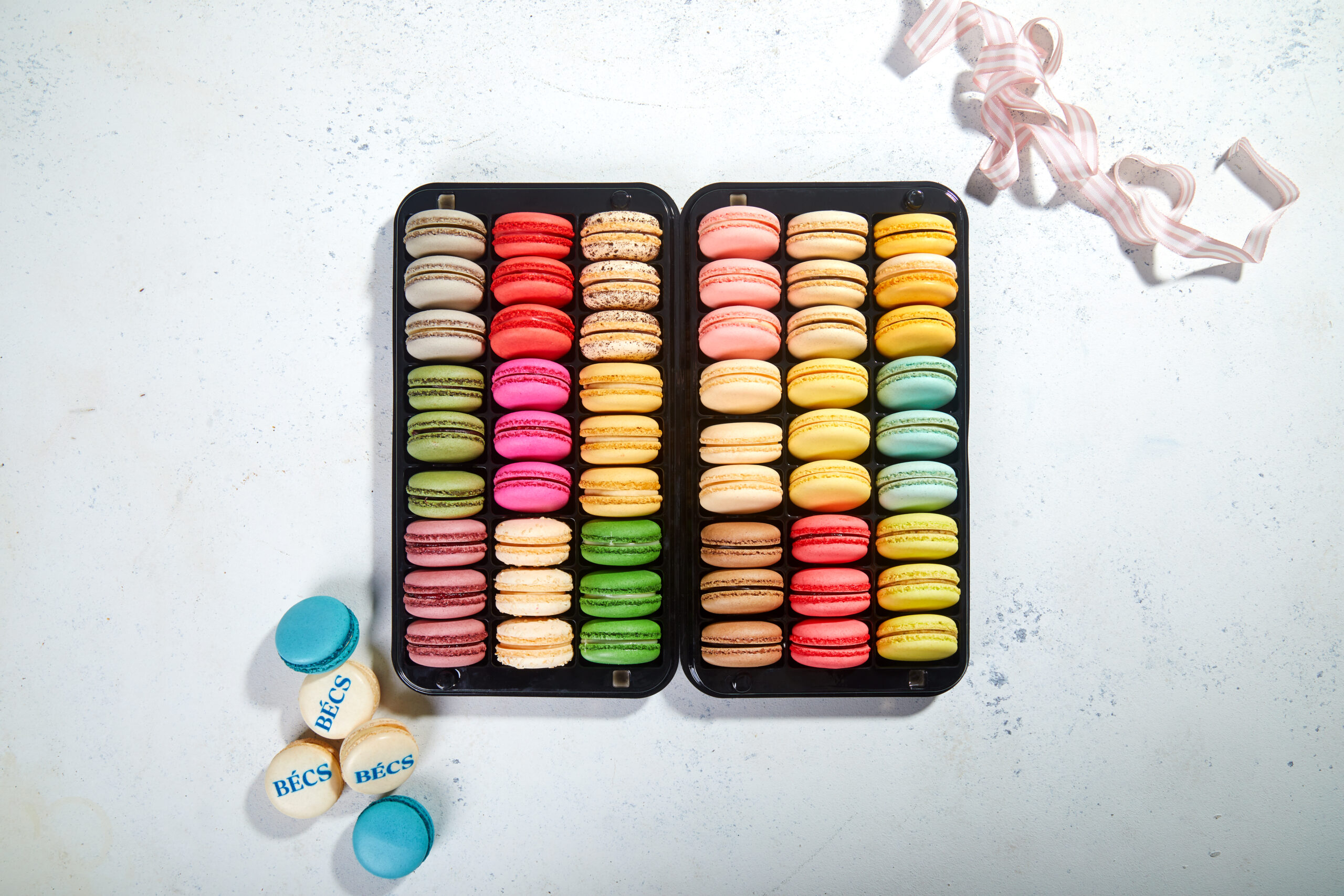 Lemon Macarons, Banana Macarons, Bodrum Tangerine Macarons, Mint Macarons