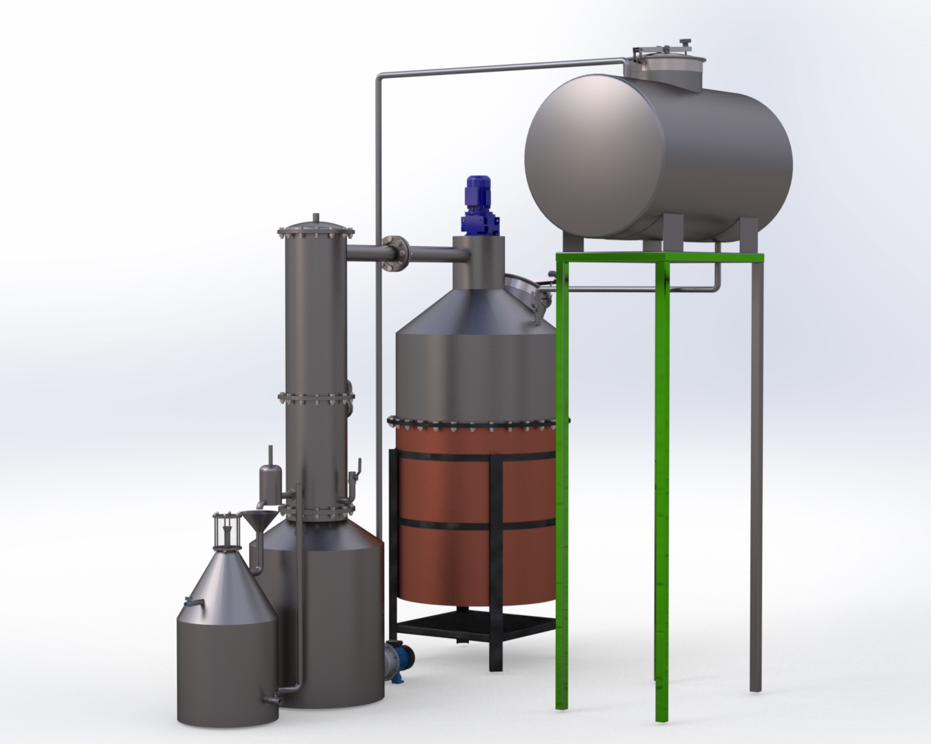 Solid-Fuel Hydrodistillation Unit