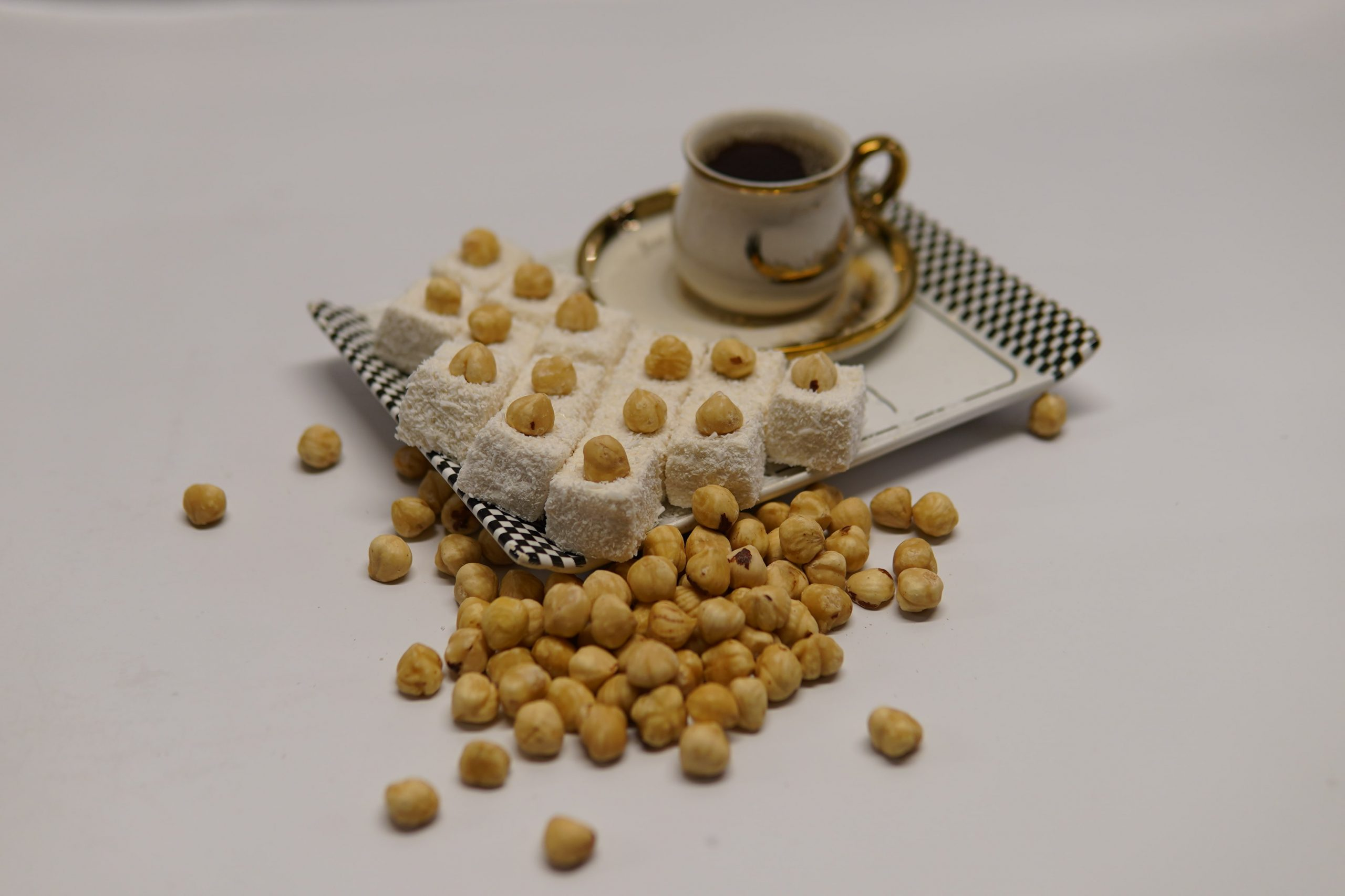 Pressed Turkish Delight with Hazelnuts and Coconut