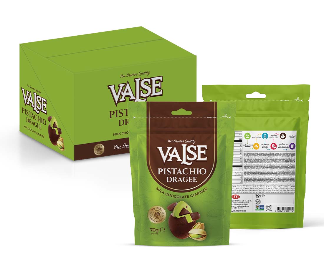 Roasted Antep Pistachios Coated with Milk Chocolate