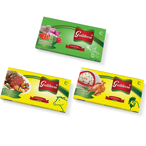 Cubes or powder used to make broth and add flavor in cooking