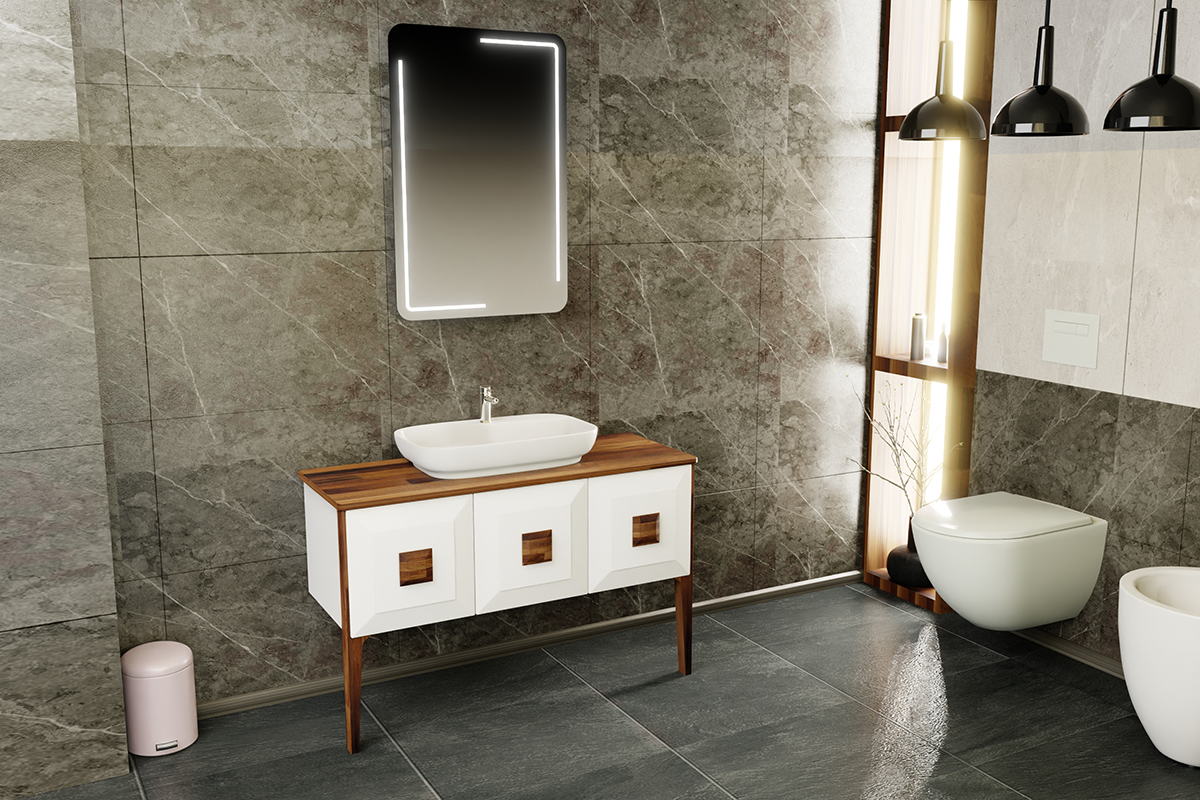 Hermes white Bathroom Cabinet