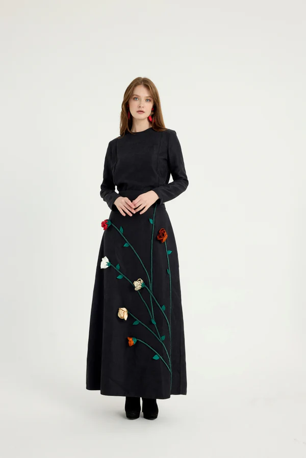 Bera Flower Detailed Skirt-Blouse Two Piece Set