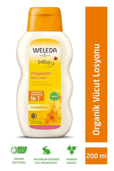 Weleda calendula organic moisturizing body lotion 200ml
