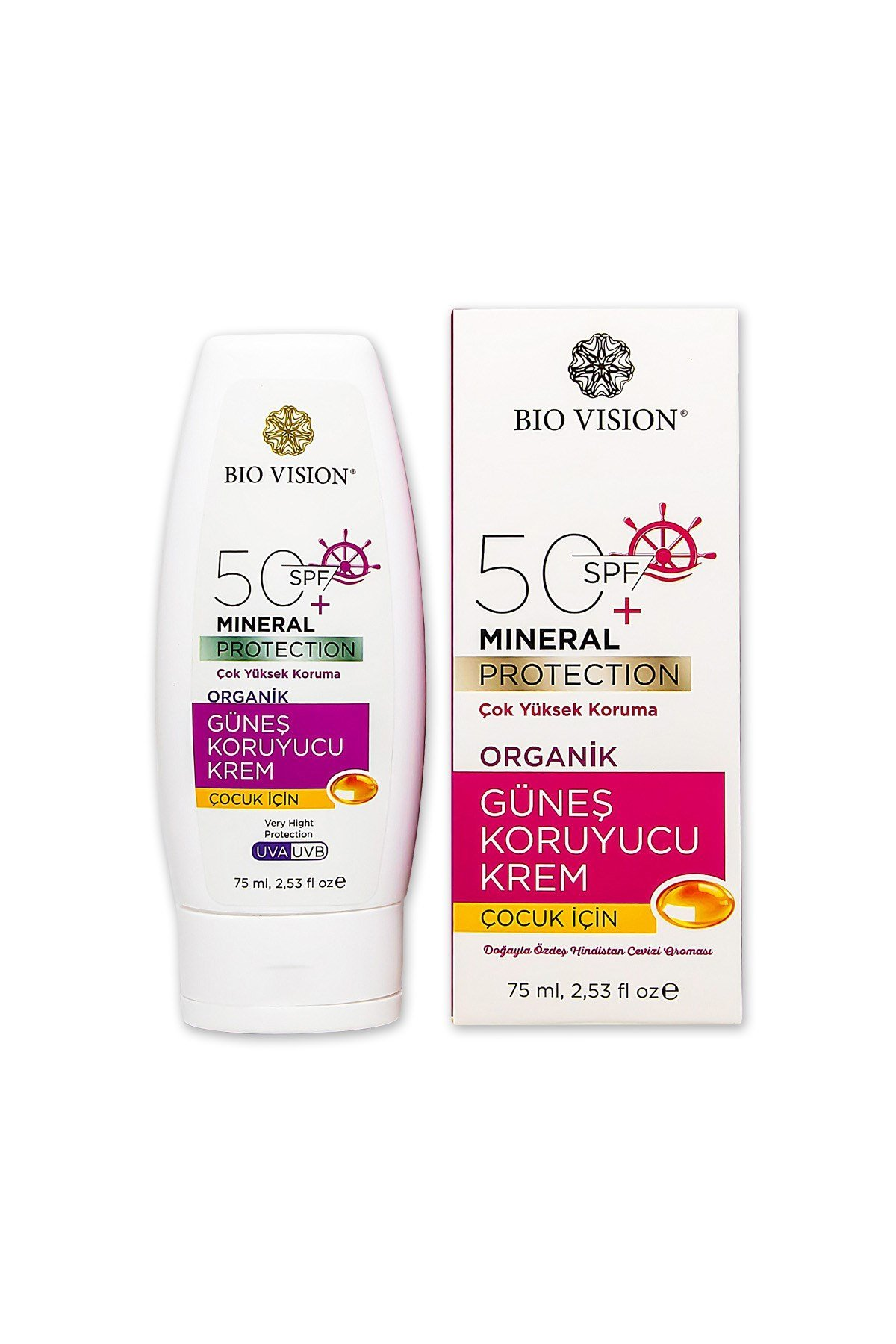 SPF 50+ Organic Children's Sunscreen Cream 75 ml