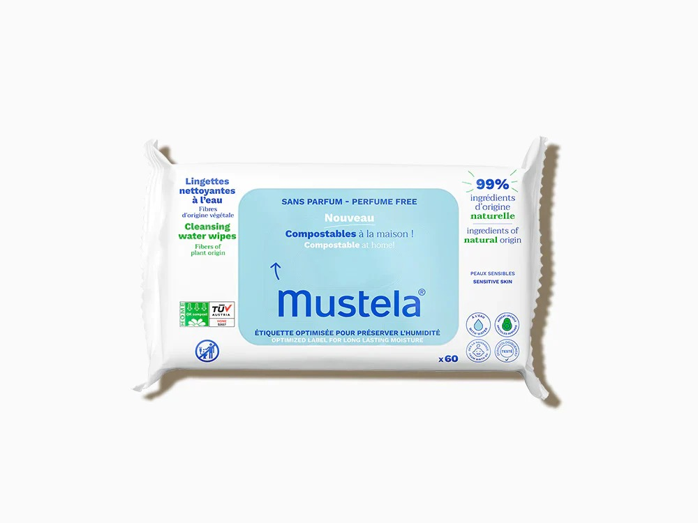 Compostable Water-Containing Wet Wipes (Fragrance-Free)